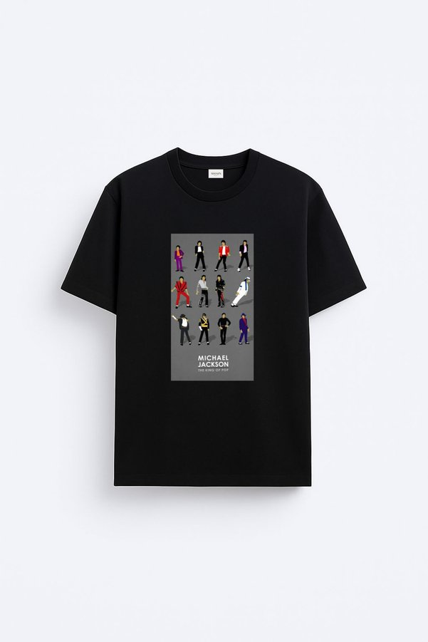 cesita Michael Jackson Printed Cotton Black T-Shirt T-Shirt