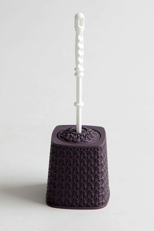 K tayGroup Plum Colored Knitted Patterned Plastic Toilet Bowl Brush Trendyol