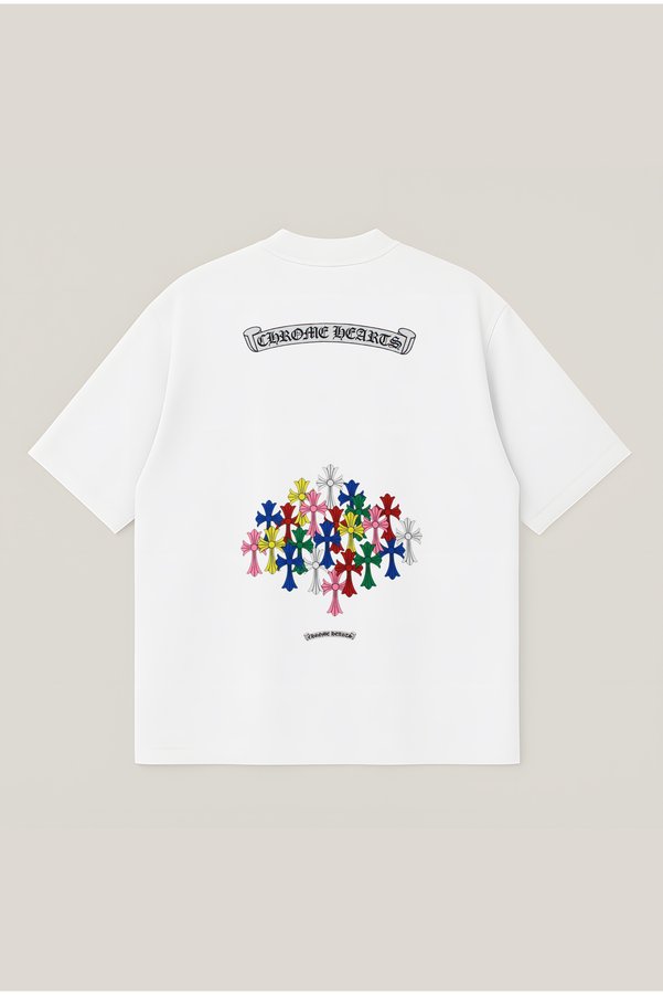 Moon Dancer Chrome Hearts Cemetery Cross Oversize Boxy Cut Unisex 100% Cotton Printed Tshirt | Streetwear
