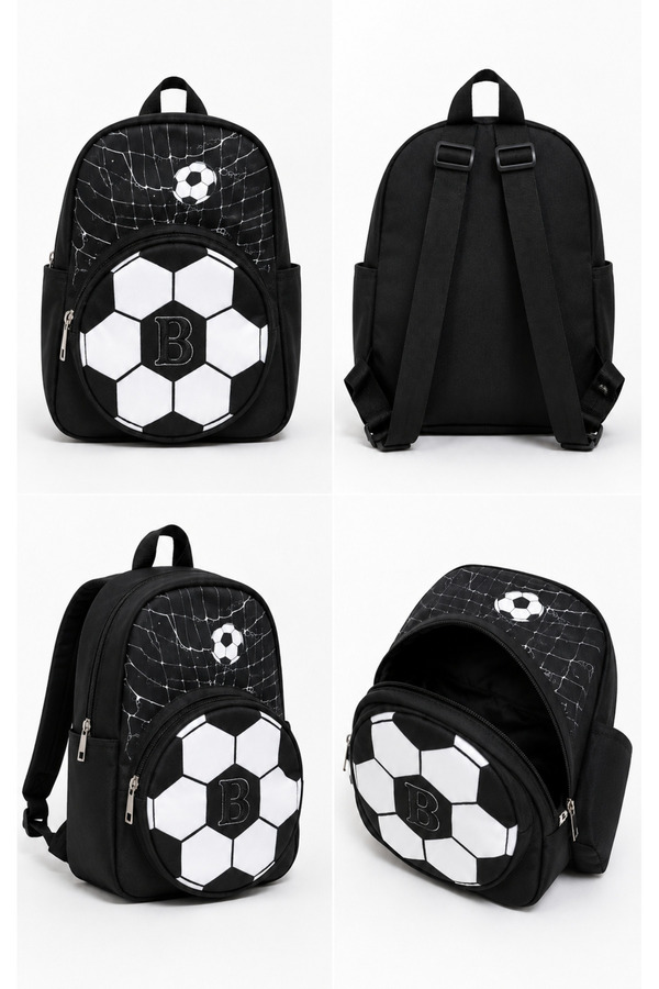 mini kanka Boys-Girls Mini Backpack - Rabbit and Football Pattern, Zipper Closure, Adjustable Strap, Kindergarten and Daily Use Bag