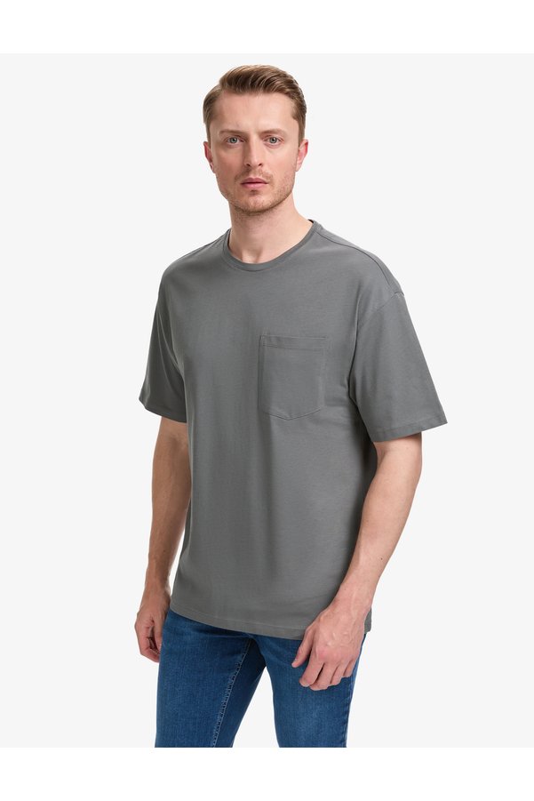 Pierre Cardin Anthracite Comfort Fit 100% Cotton Crew Neck Basic T-Shirt 50325300-Vr006