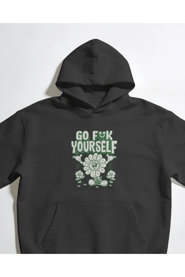 buzagi tasarım ürünleri Go Yourself Unisex Black Sweatshirt