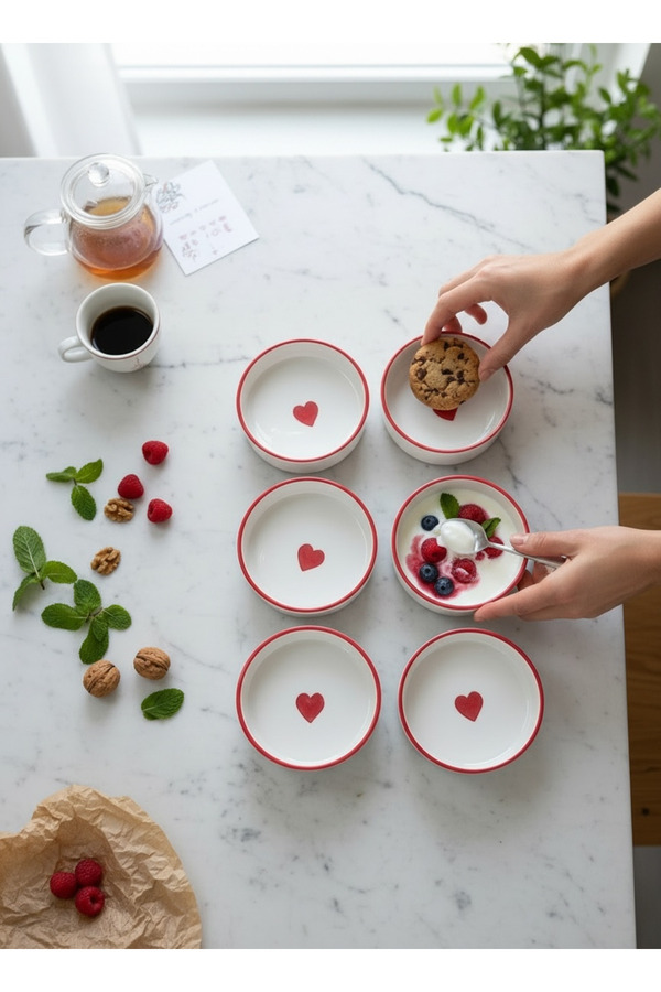 LALEZEN HOME 6-Piece Ceramic Bowl Set - Breakfast Snack Bowl
