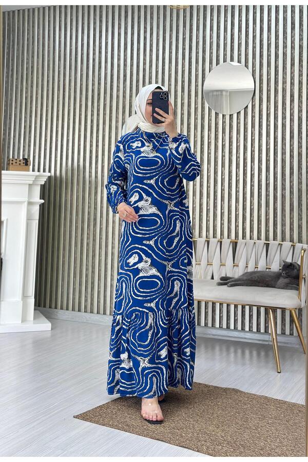 Moda Krash Helezon Patterned Viscose Dress