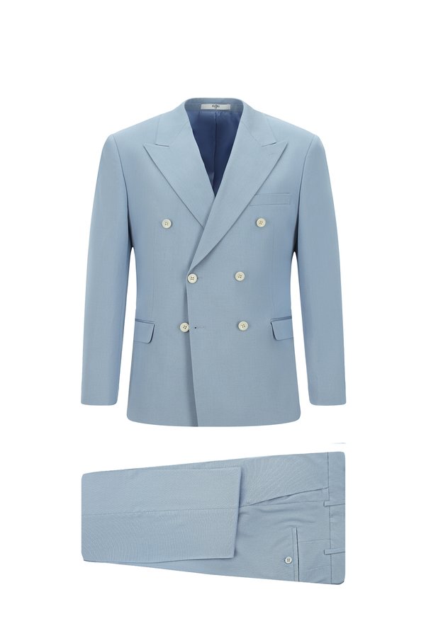 Kiğılı 7 Drop Slim Fit Slim Fit Cotton Piece Lyocell Double-Breasted Suit