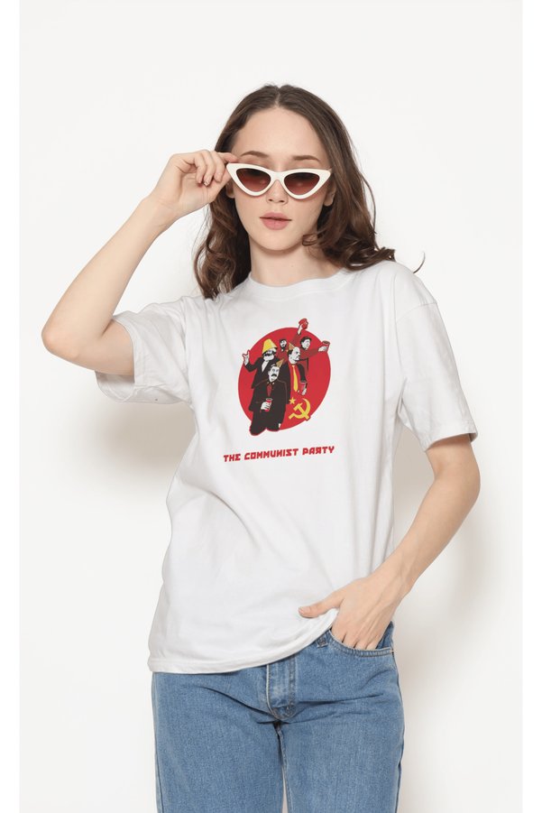 buzagi tasarım ürünleri The Communist Party White Regular T-Shirt