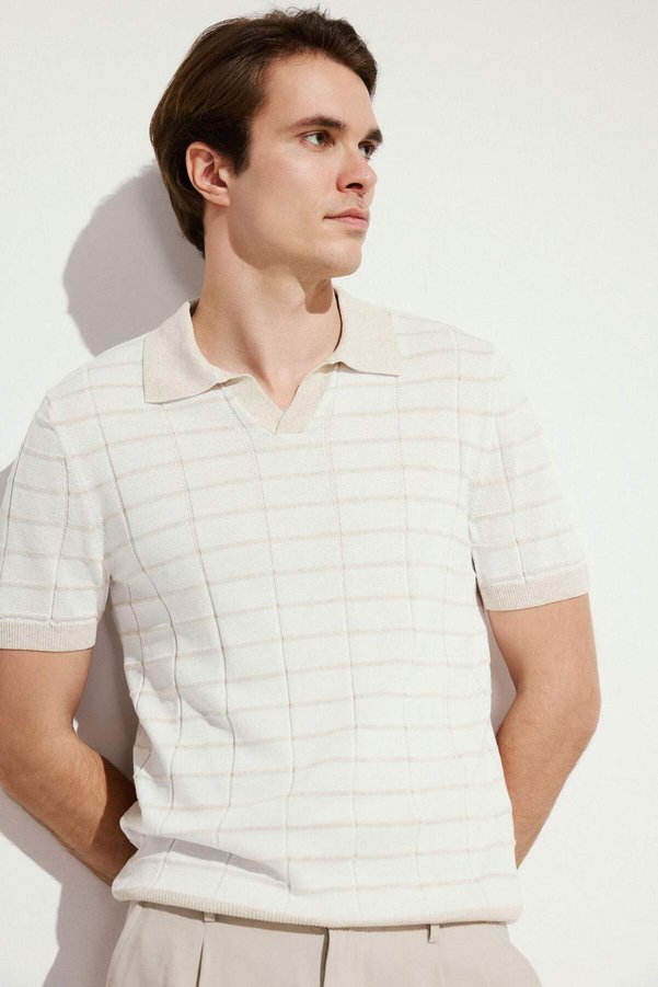 Defacto Standard Fit Short Sleeve Knitwear Polo T-Shirt G3182Ax26Sm