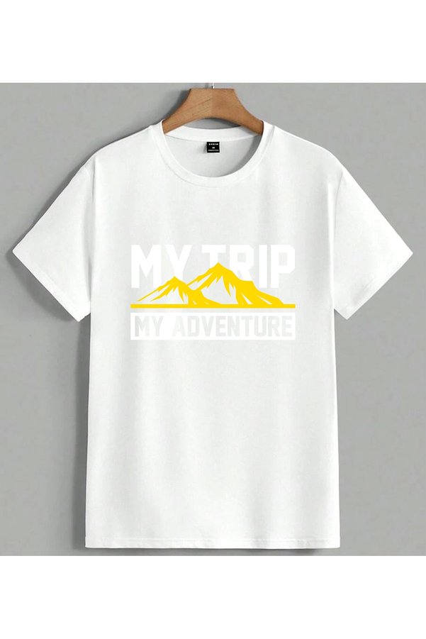 ELFERA Sari Dag Logo Design Printed Unisex Oversize T-Shirt White