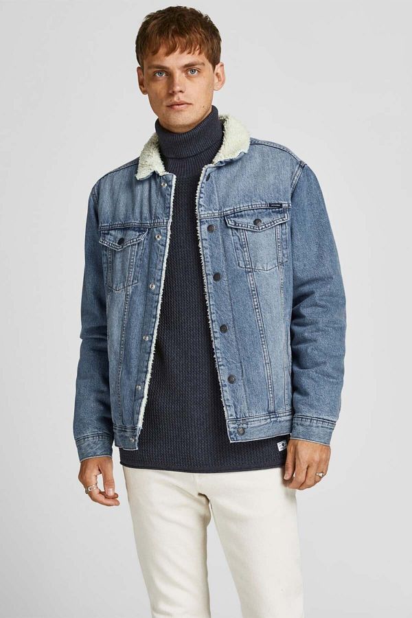 Woolen denim jacket on sale