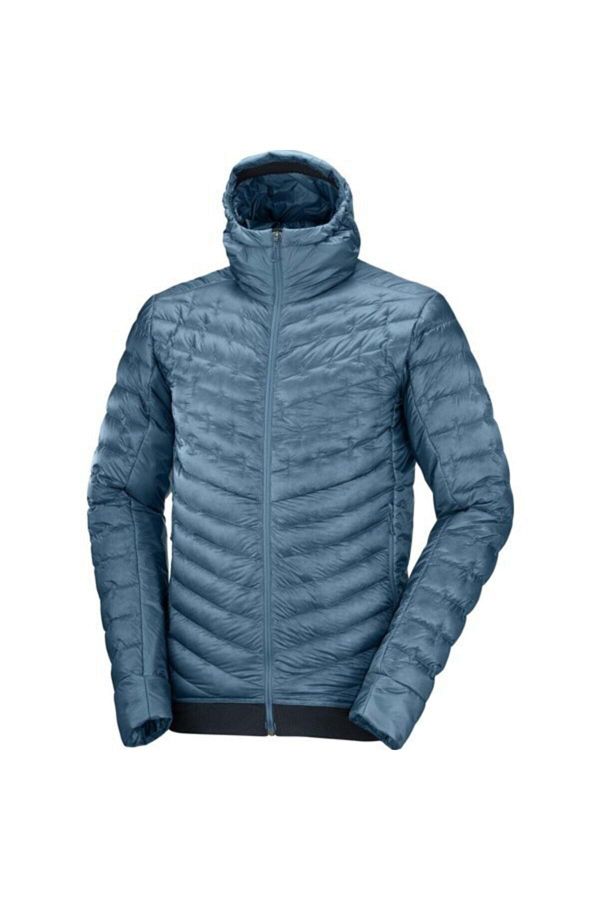 Salomon Outline Down Hoodie M Men s Blue Coat Lc1631900 Trendyol