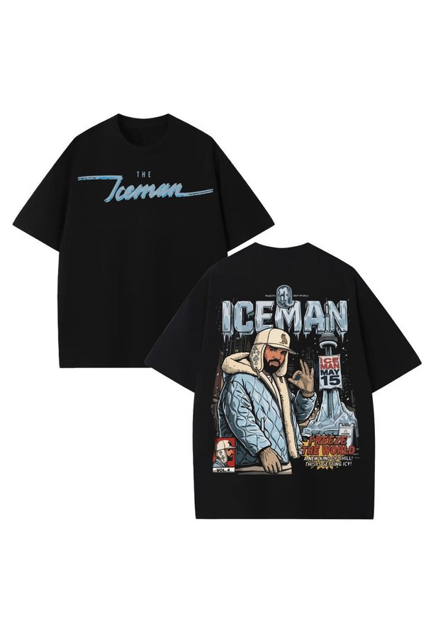 STİL-X Drake the Iceman Printed Unisex 100% Cotton Oversize T-Shirt