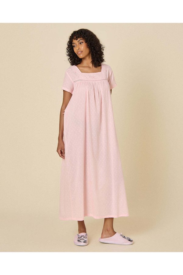 REDTAG Women Pink Embroidered Nightgown
