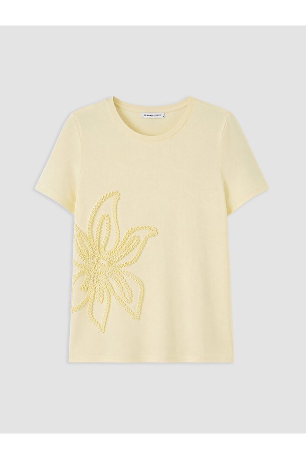 LC Waikiki Trendlucky Embroidered 100% Cotton Women's T-Shirt with a Difference