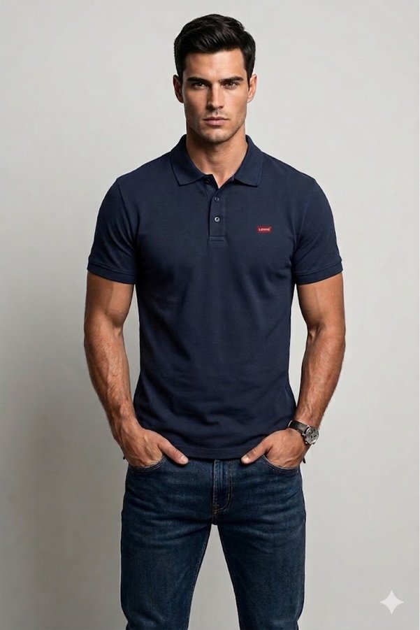 Levi's Polo Collar Pure Cotton Fabric Regular Fit T-Shirt