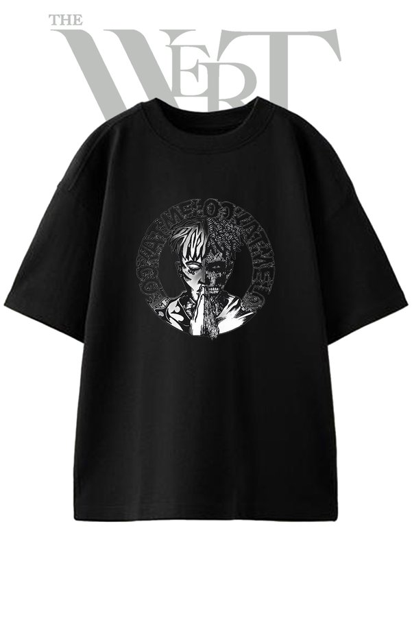 THEWERT Xxxtentacion Bad Vibes Design Printed Unisex Black Oversize T-Shirt