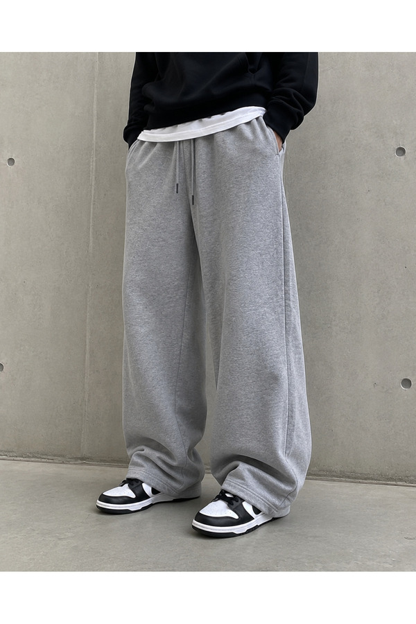 ADR MODA Unisex Gray High-Waisted Wide-Leg Sweatpants with Side Pockets