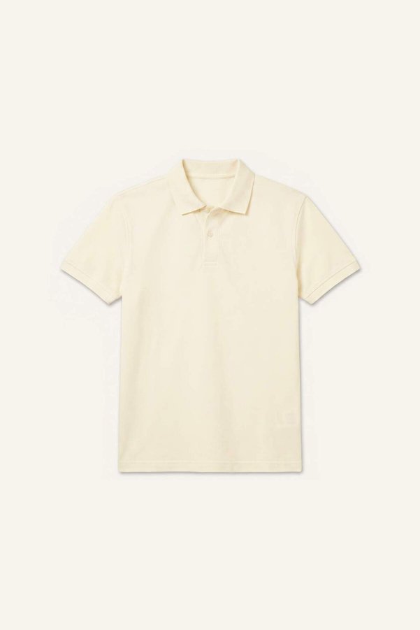 Defacto 100% Cotton Regular Fit Polo Light Yellow T-Shirt E9504Ax26Sp