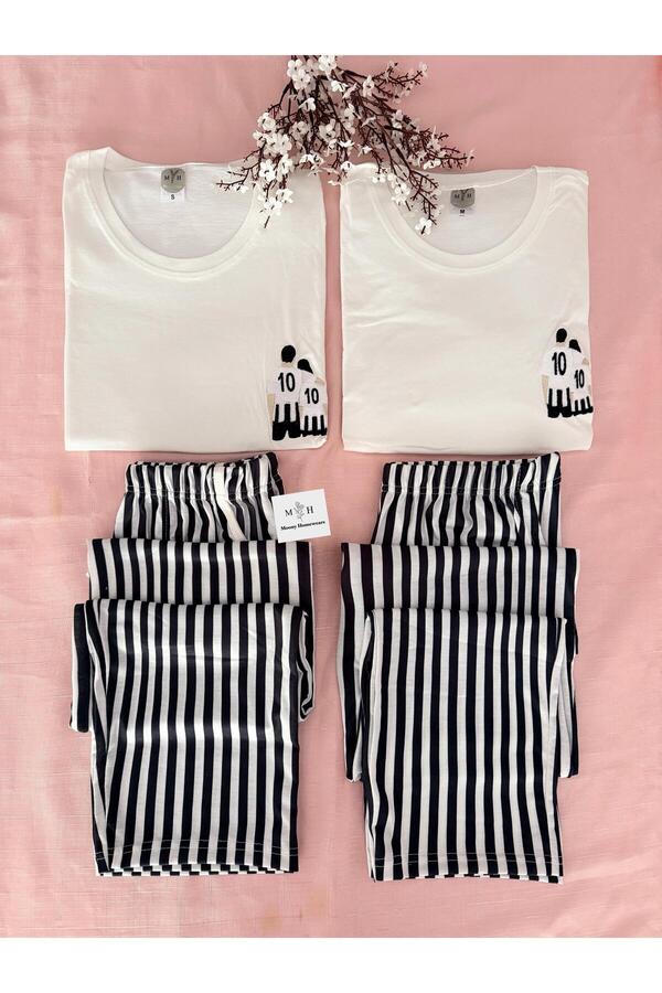 MH Moony Homewears Men's Single Black and White Love (the Man in Couple Pajamas)