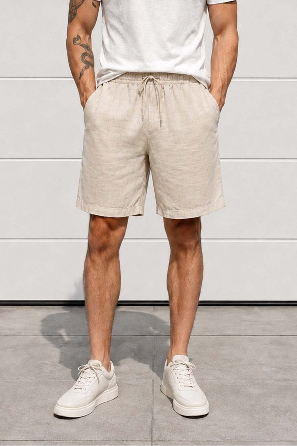 Delpino Relaxed Cut Men's Linen Shorts
