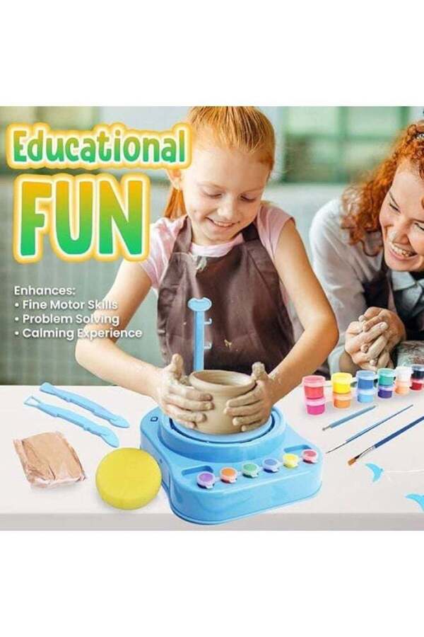 Generic Kids Electric Pottery Wheel Kit – Complete DIY Clay Craft Studio with Air-Dry Clay, Tools & Mini Pottery Machine | Educational Art Toy for Children