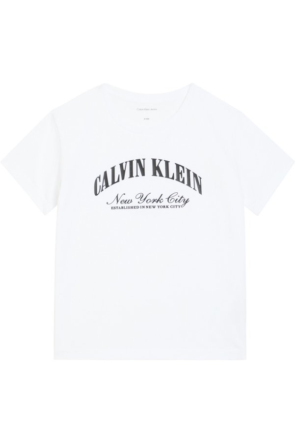 Calvin Klein Ck Girl's Collegiate Short Sleeve White T-Shirt