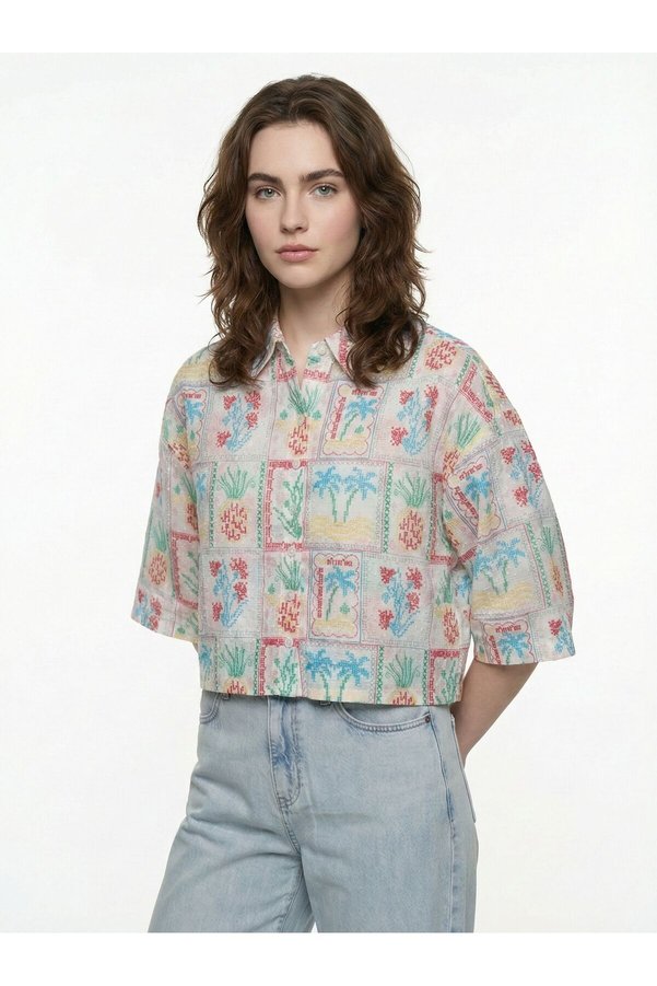 Loft Long Crop Women's Shirt K.Sleeve