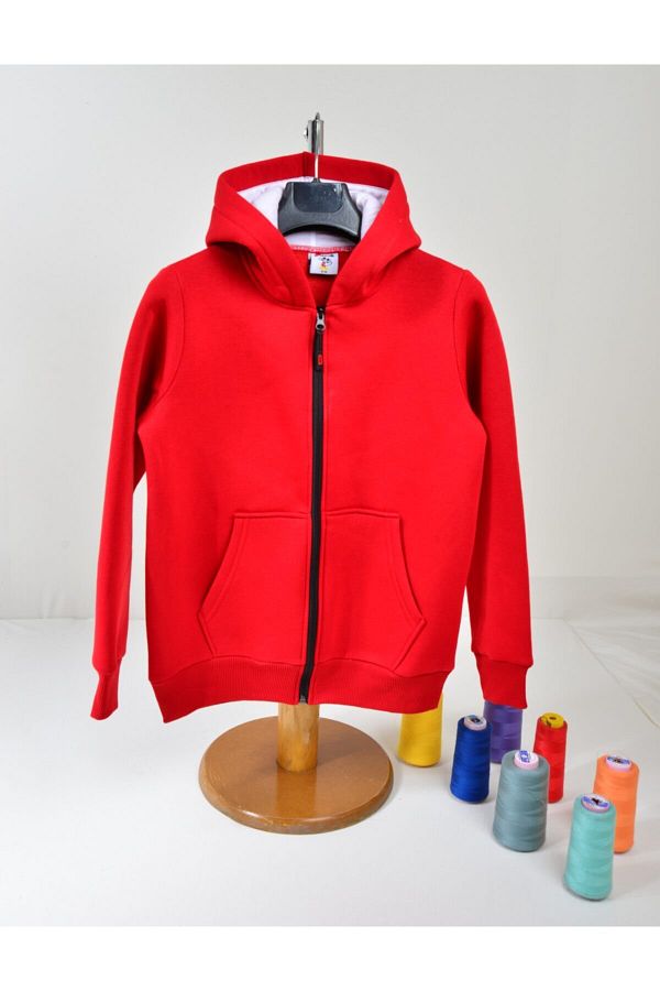 Red fleece cardigan hot sale