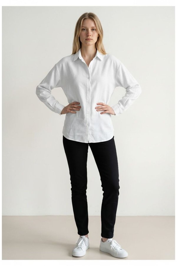 WYNA BOUTİQUE Minimal Comfortable Cut Daily Shirt