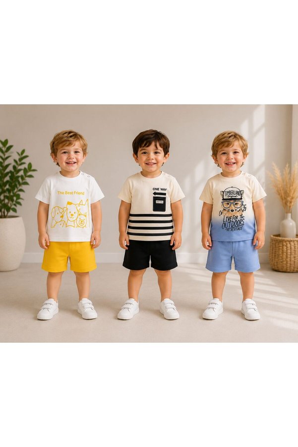DimpleBaby Baby Boy 3-Piece Combination Set 6-24 Months