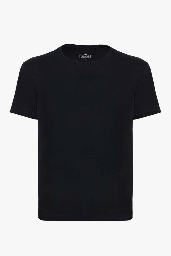 Tudors Unisex Slim Fit Slim Fit 100% Cotton Soft-Textured Black Crew Neck T-Shirt