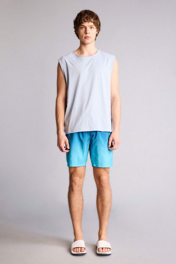 Defacto Regular Fit Gradient Printed Mesh Lined Above-Knee Swim Shorts Z6873Az25Hs