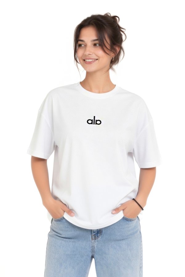 FRISKO Women's Embroidered Oversize T-Shirt Breathable Fabric | Comfortable Fit Short Sleeve Shirt