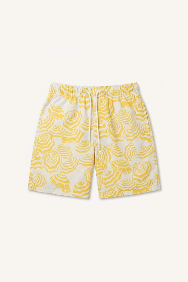 Defacto Regular Fit Printed Mesh Lined Yellow Swim Shorts G7491Ax26Hs