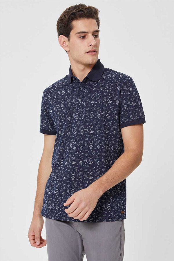 Lee Cooper-تي شيرت فريش بولو للرجال باللون الأزرق الداكن 212 LCM 242045 1