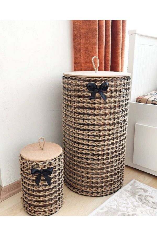 Egindra-Natural Wicker Handmade - Basket and Toy Container Set of 2 1