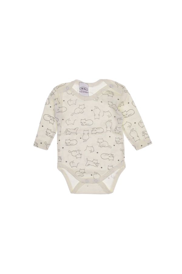 NAR TEKSTİL-Cat Printed Snap Bodysuit 1