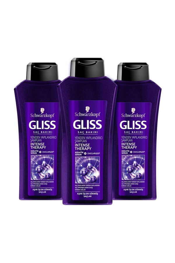 Gliss-Schwarzkopf Intense Therapy - 550 Ml x 3 Shampoos 1