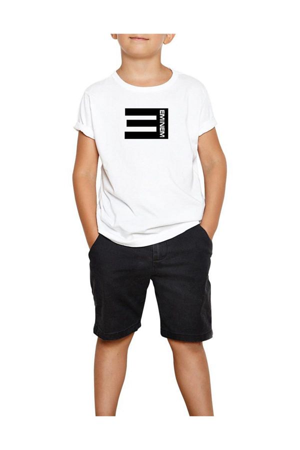 Z zepplin-Eminem E White Kids T-Shirt 1