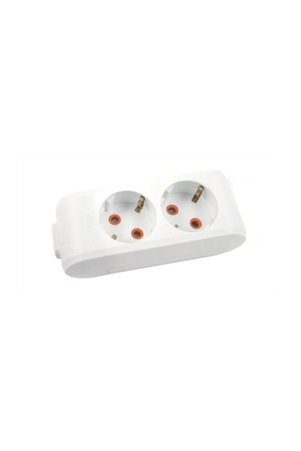 VİKO-Multi-let Double Socket (2 Pieces) Grounded Child Proof Wireless Group Socket with Terminals White 1