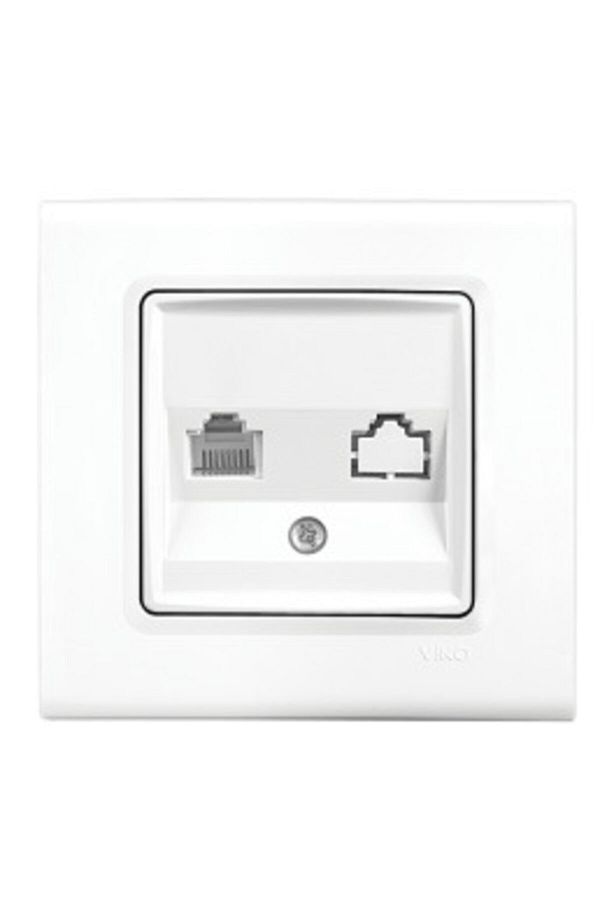 VİKO-Linnera White Single Numeris Socket with Frame (12 Pieces) 1