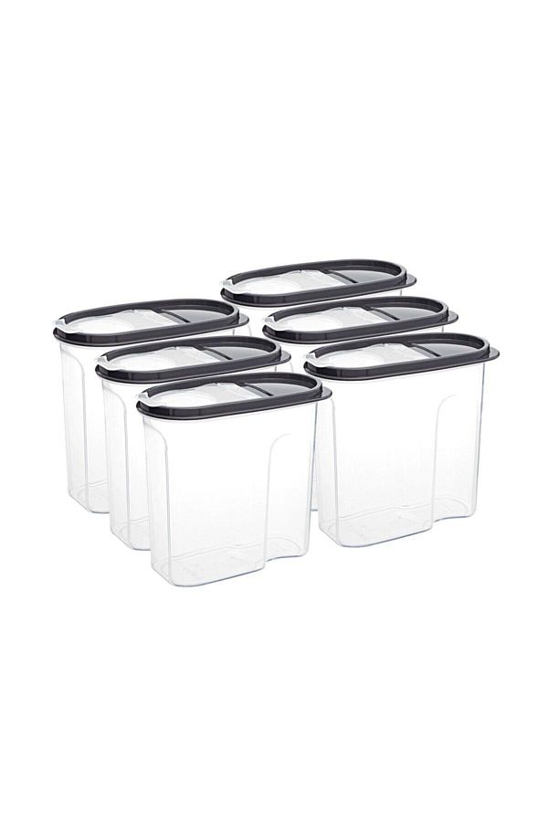 Favilla-Food Container, 1.7 Lt, Gray Set of 6 1