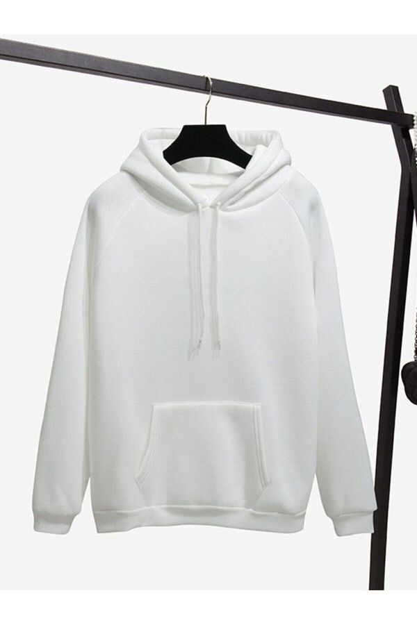 by joker A Quality Unisex White Hooded Sweat Trendyol