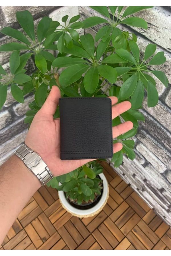 GUARD-Matte Black Men's Wallet with Medium Double Python and Coin Compartment 1