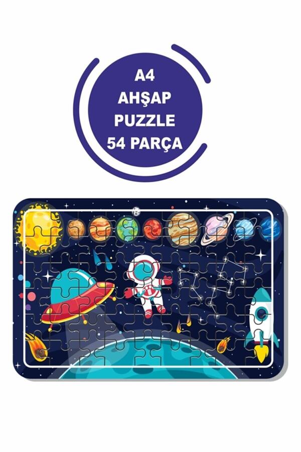 LİPYOS Uzay Astranot Ve Gezegenler A4 54 Parça Puzzle, Oyuncak, Yapboz
