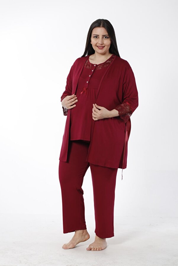 Miss Dünya Lissa Büyük Beden Emzirmeye Uygun Lohusa Ve Pijama Takımı