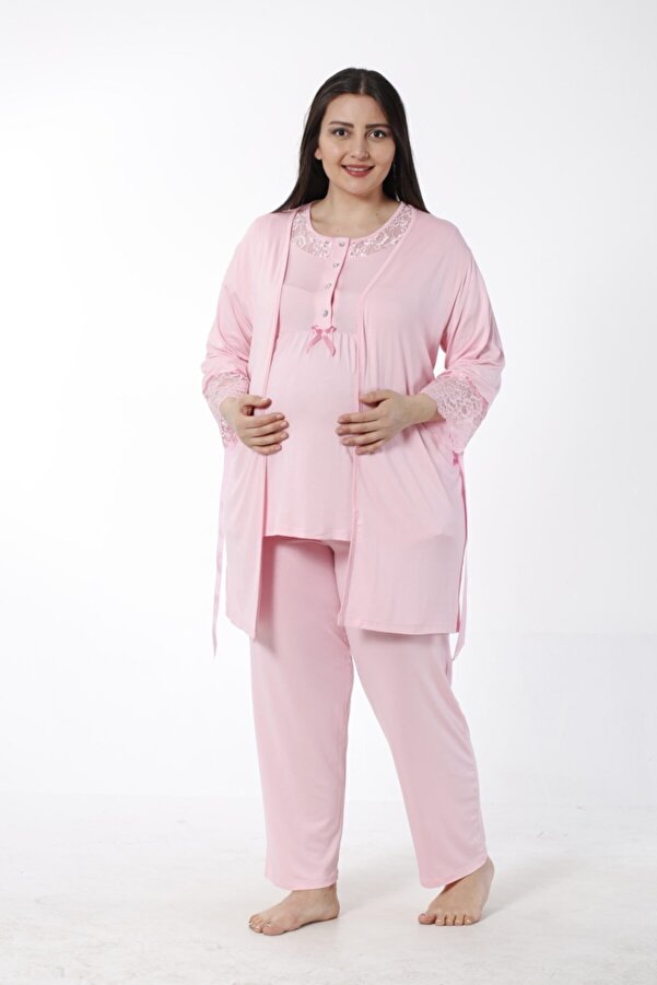 Miss Dünya Lissa Büyük Beden Emzirmeye Uygun Lohusa Ve Pijama Takımı