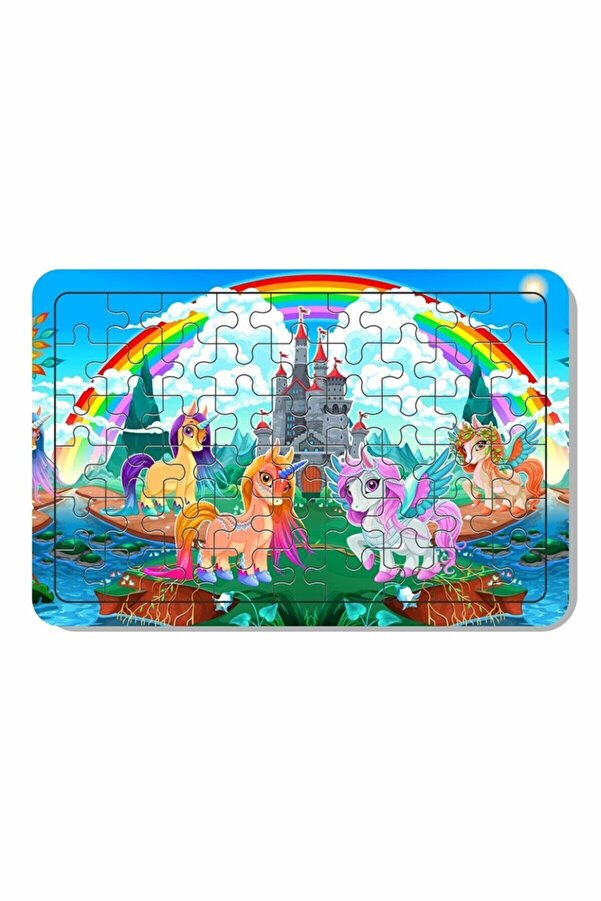 LİPYOS Unicorn Kardeşler Çocuklar Için 54 Parça Ahşap Puzzle