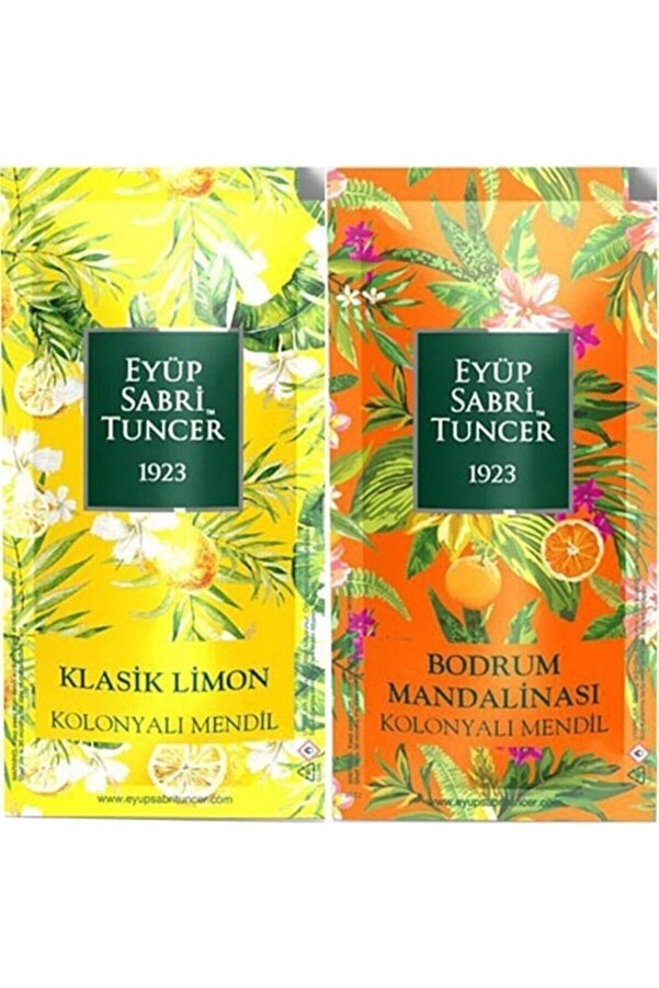 Eyüp Sabri Tuncer Klasik Limon Ve Bodrum Mandalinası 50 Adet Kolonyalı Mendil (25+25) 2 Li Set