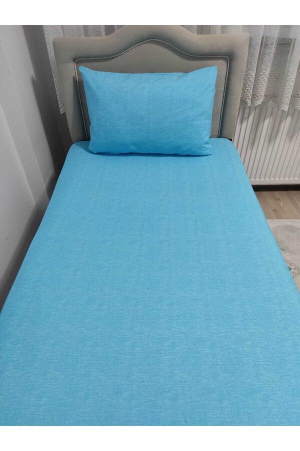 Mert-Single Ranforce Turquoise Elastic Sheet + 1 Pillow Case 1