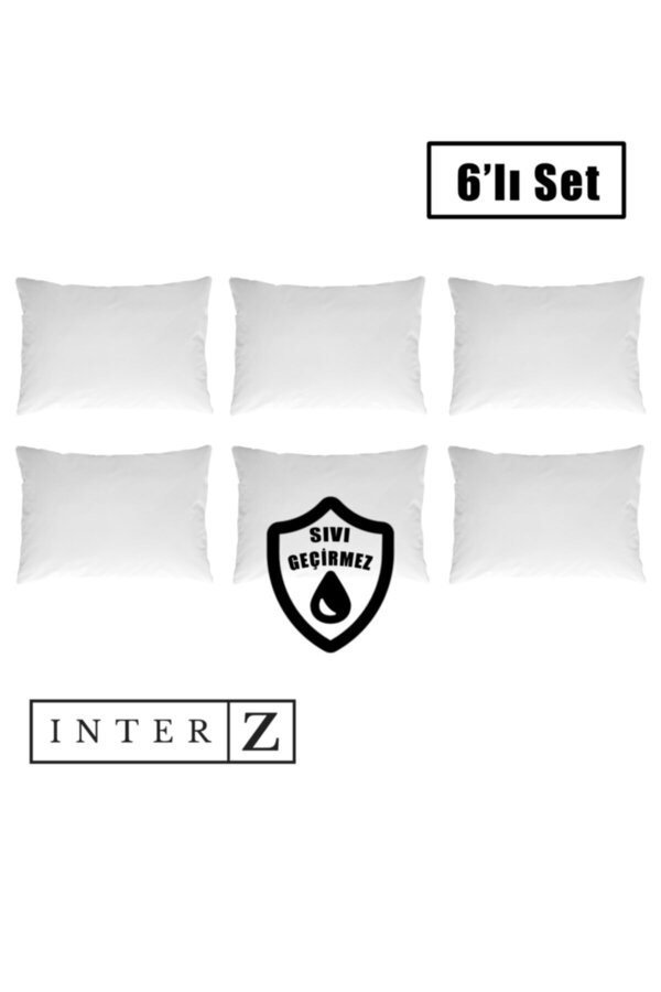 INTER Z-Set de 6 Protectoare de perna rezistente la lichide cu fermoar, 50x70 cm 1